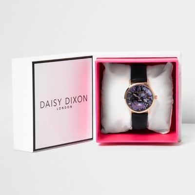 Daisy Dixon black floral face watch